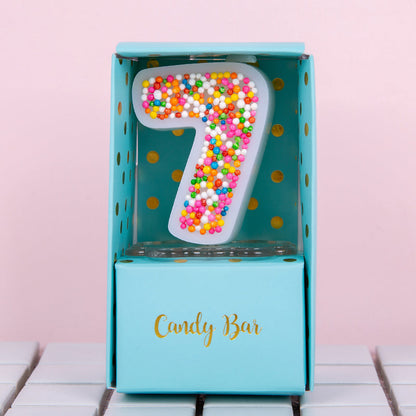 Colorful Sprinkle Candy Embedded Birthday Number Candle