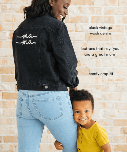 Black Denim Mama Jacket