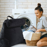 Cheer Collection Extra Large Hollow Fiber TV Pillow and Reading with Bolster & Backrest