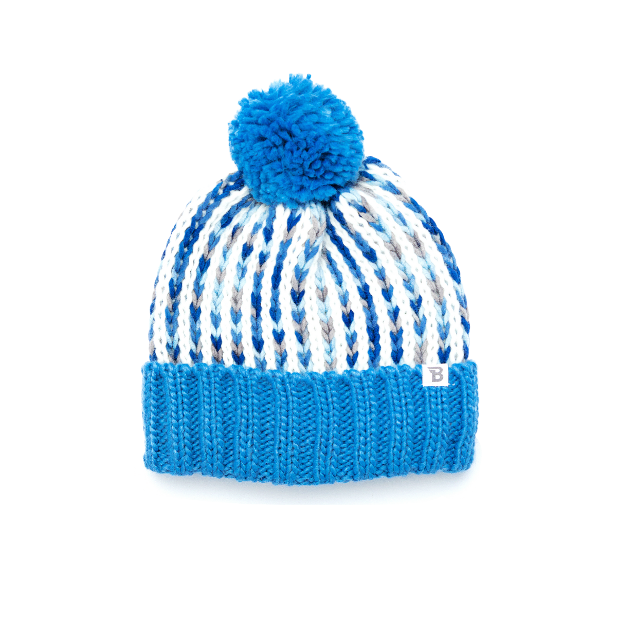 Blue Single Pom Pom Beanie