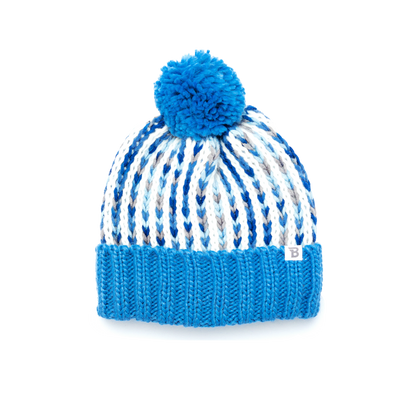 Blue Single Pom Pom Beanie