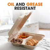 Cheer Collection 8x8 Compostable Takeout Containers - Eco Friendly Microwavable & Biodegradable
