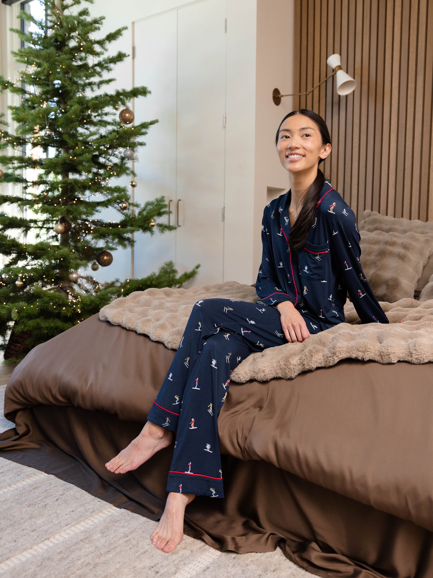 Women's Bamboo Stretch-Knit Long Sleeve Pajama Set