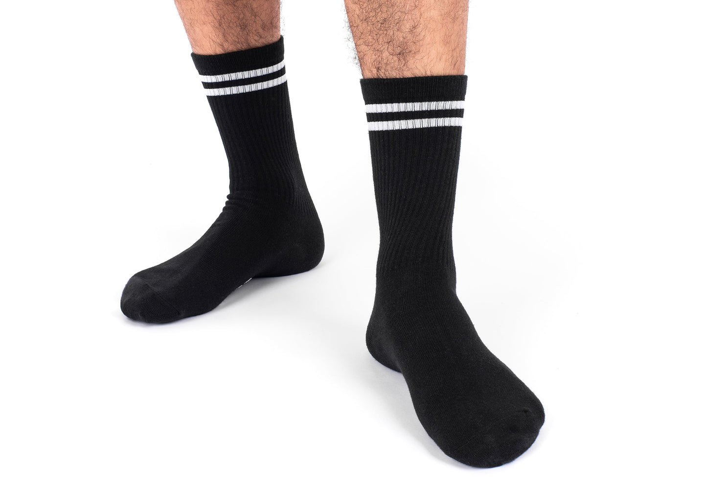 Striped Hemp Socks in Black