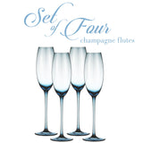 Berkware Luxurious and Elegant Sparkling Colored Glassware - Champagne Flutes - Set of 4