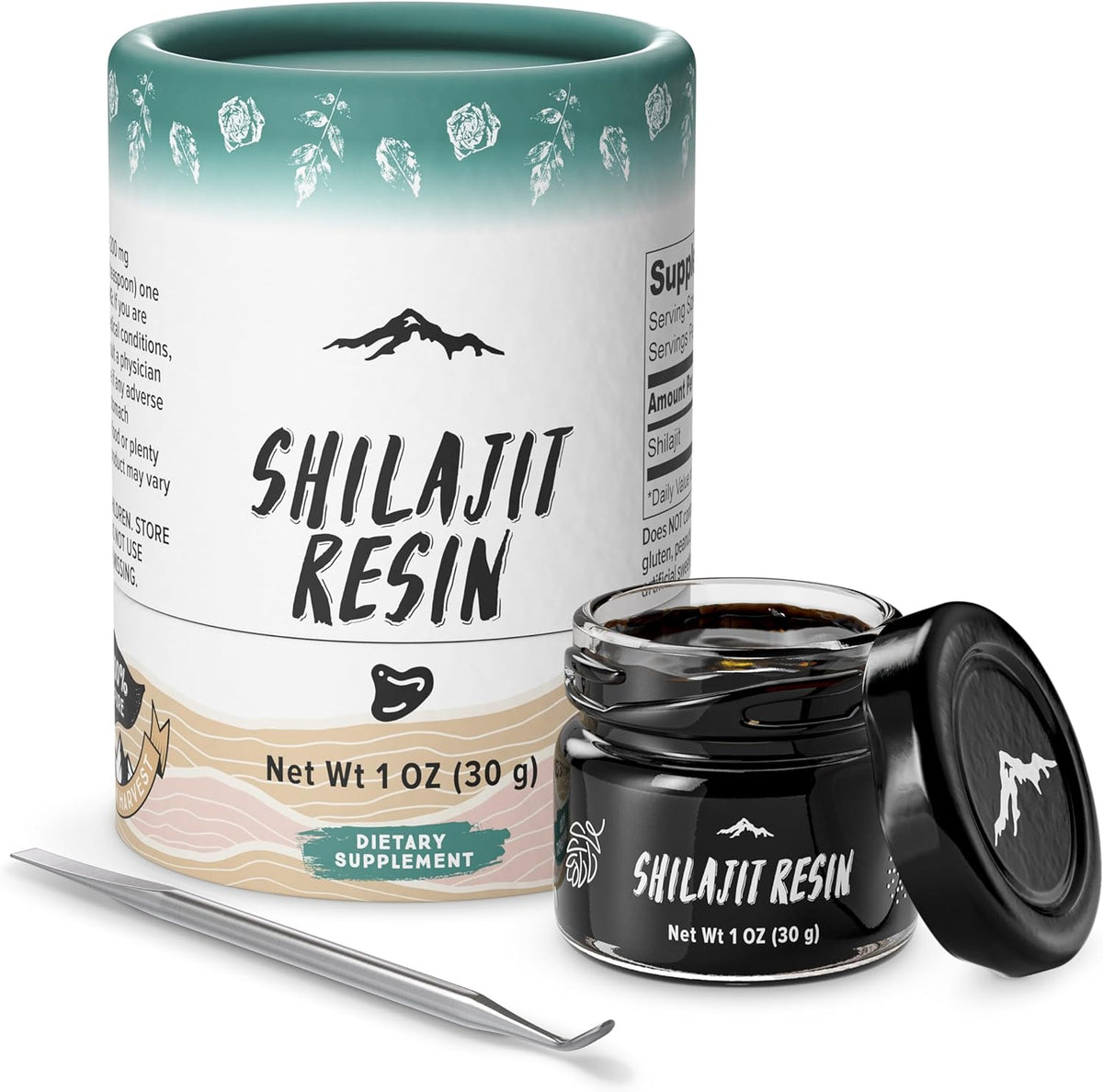 Pure Shilajit Resin with Spoon, High Nutritional Potency, Plant-Derived Trace Minerals & Fulvic Acid