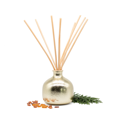 Gold Large Refillable Diffuser - Festive - Noble Fir & Amber