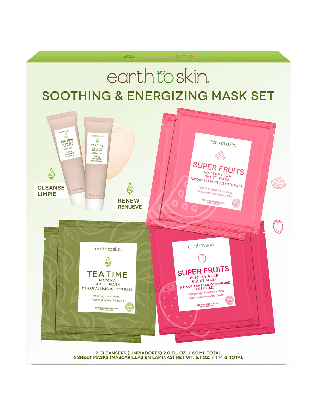 Soothing & Energizing Mask Set by EarthToSkin