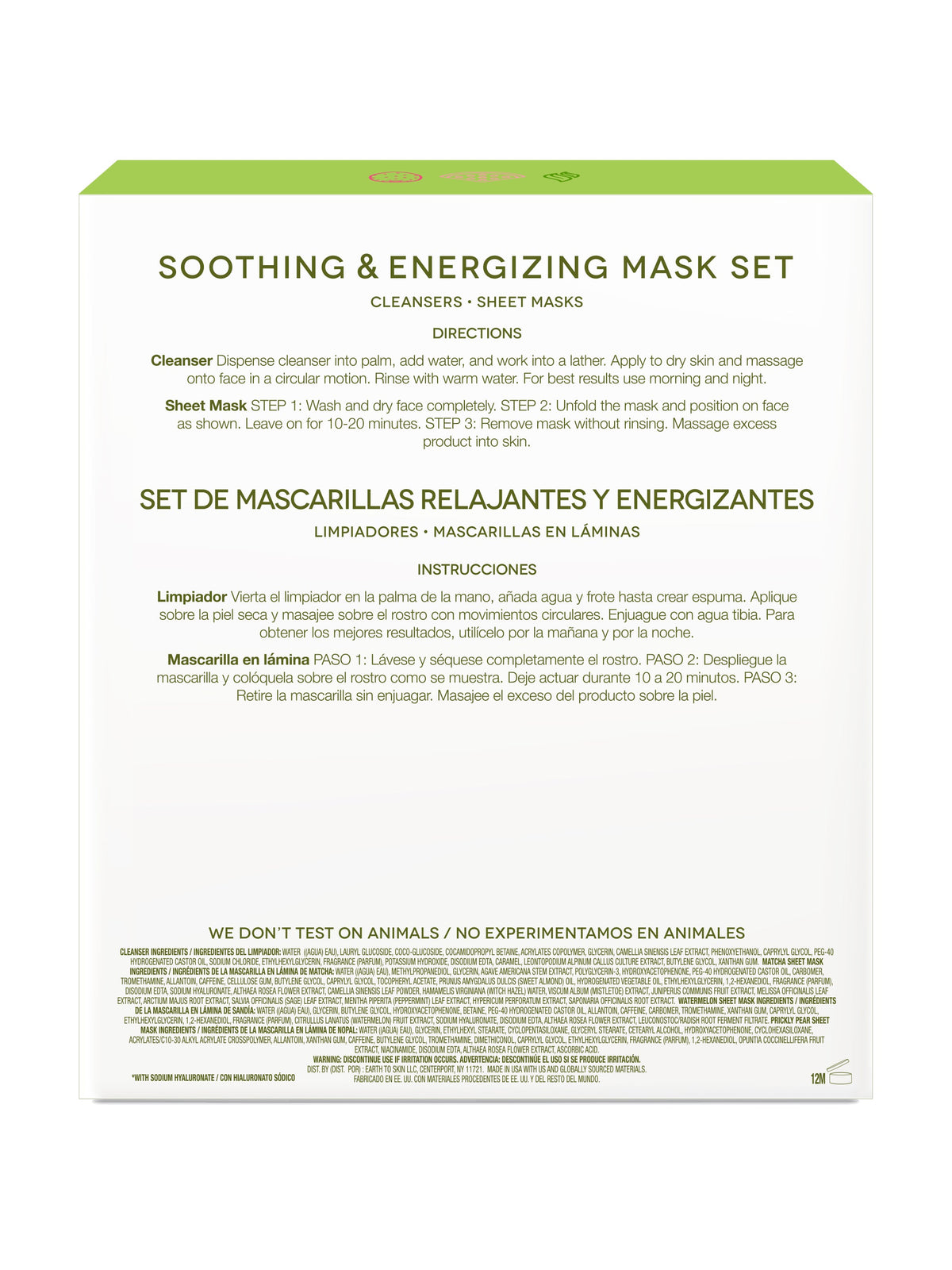 Soothing & Energizing Mask Set by EarthToSkin