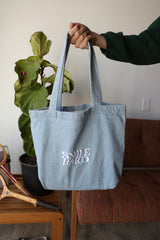 SMILE HARD DENIM TOTE