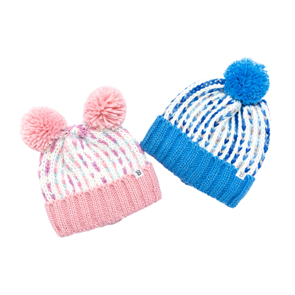 Blue Single Pom Pom Beanie