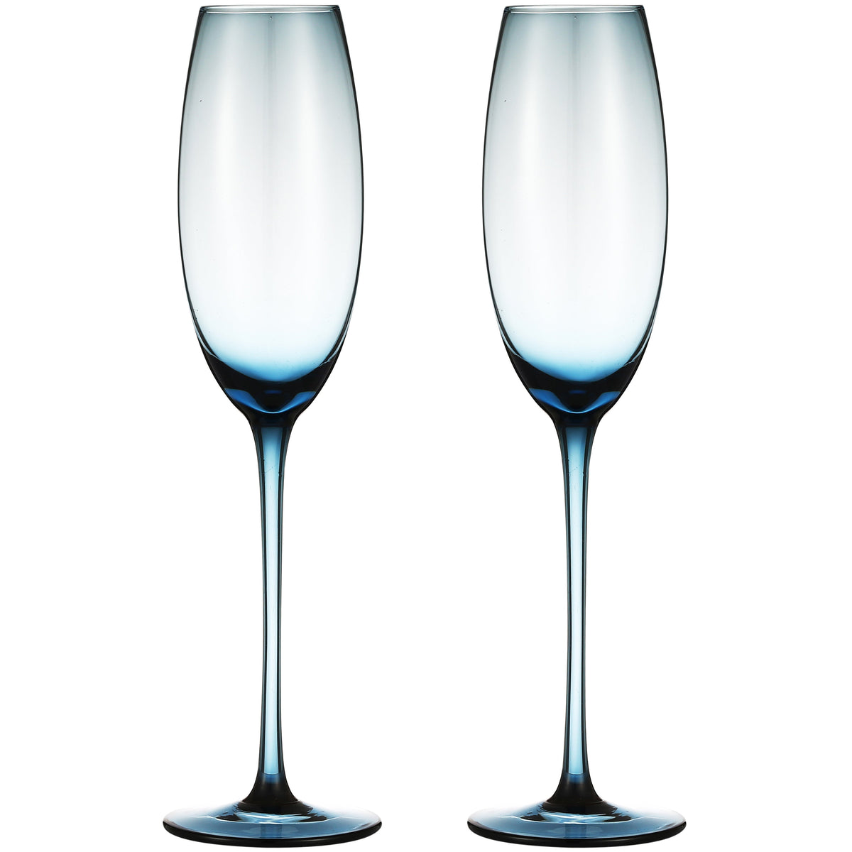 Berkware Luxurious and Elegant Sparkling Colored Glassware - Champagne Flutes - Set of 2