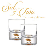 Berkware Lowball Whiskey Glasses with Unique Embedded Gold tone Flake Design