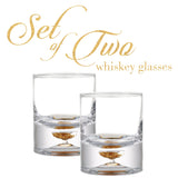 Berkware Lowball Whiskey Glasses with Unique Embedded Gold tone Flake Design