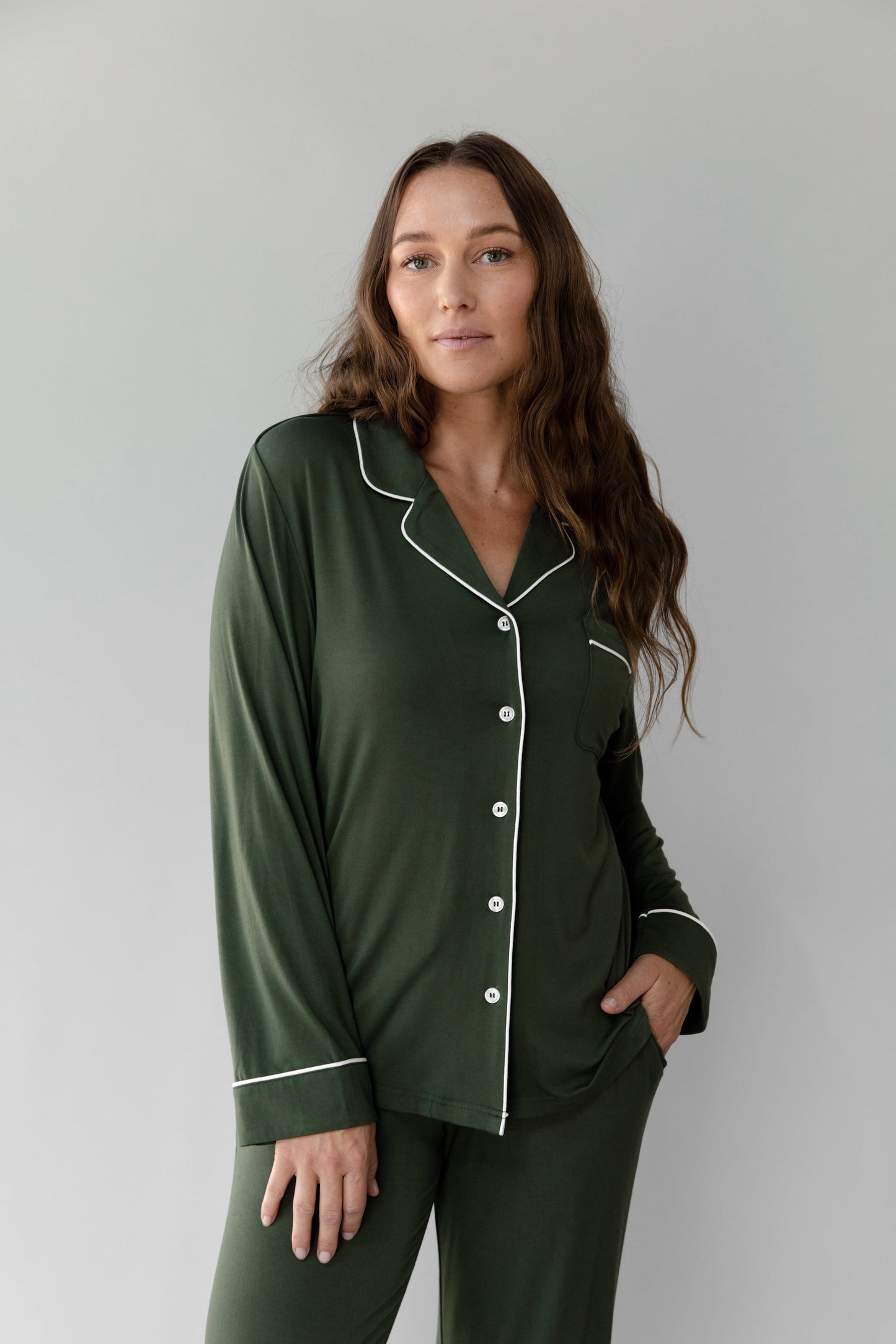 Women's Bamboo Stretch-Knit Long Sleeve Pajama Set