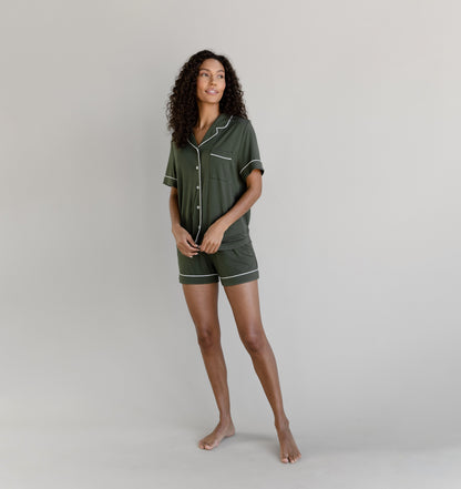 Women's Stretch-Knit Short Sleeve Bamboo Pajama Set