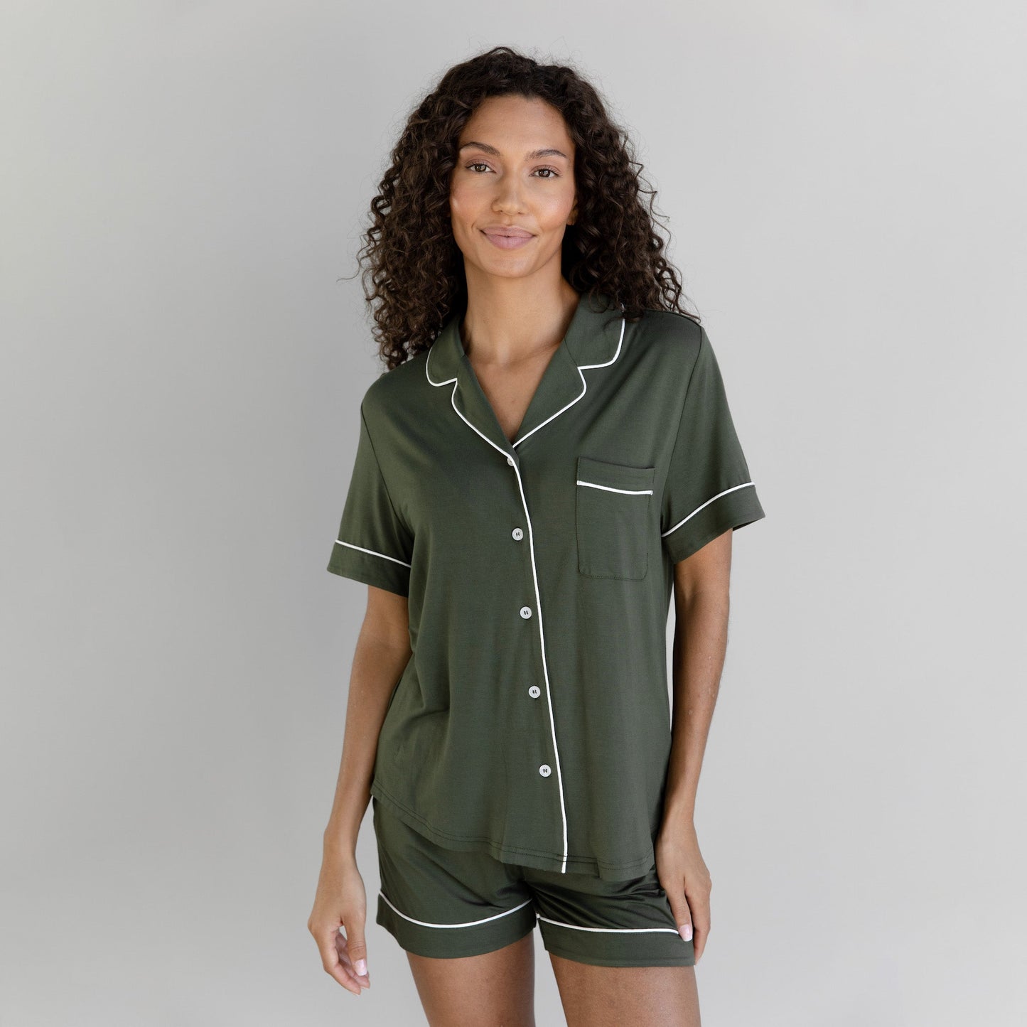 Women's Stretch-Knit Short Sleeve Bamboo Pajama Set