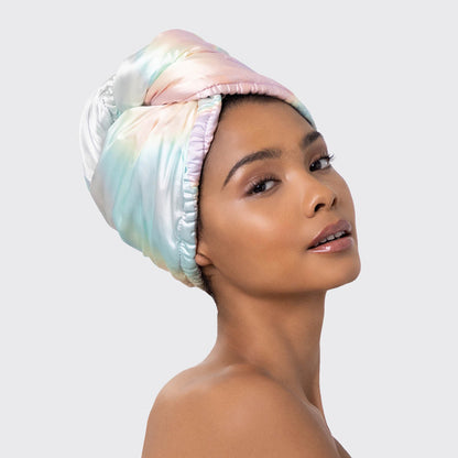 Satin-Wrapped Hair Towel - Aura