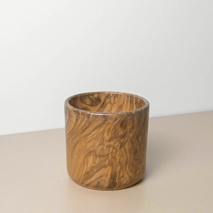 Brown Marble Swirl Cylinder Planter