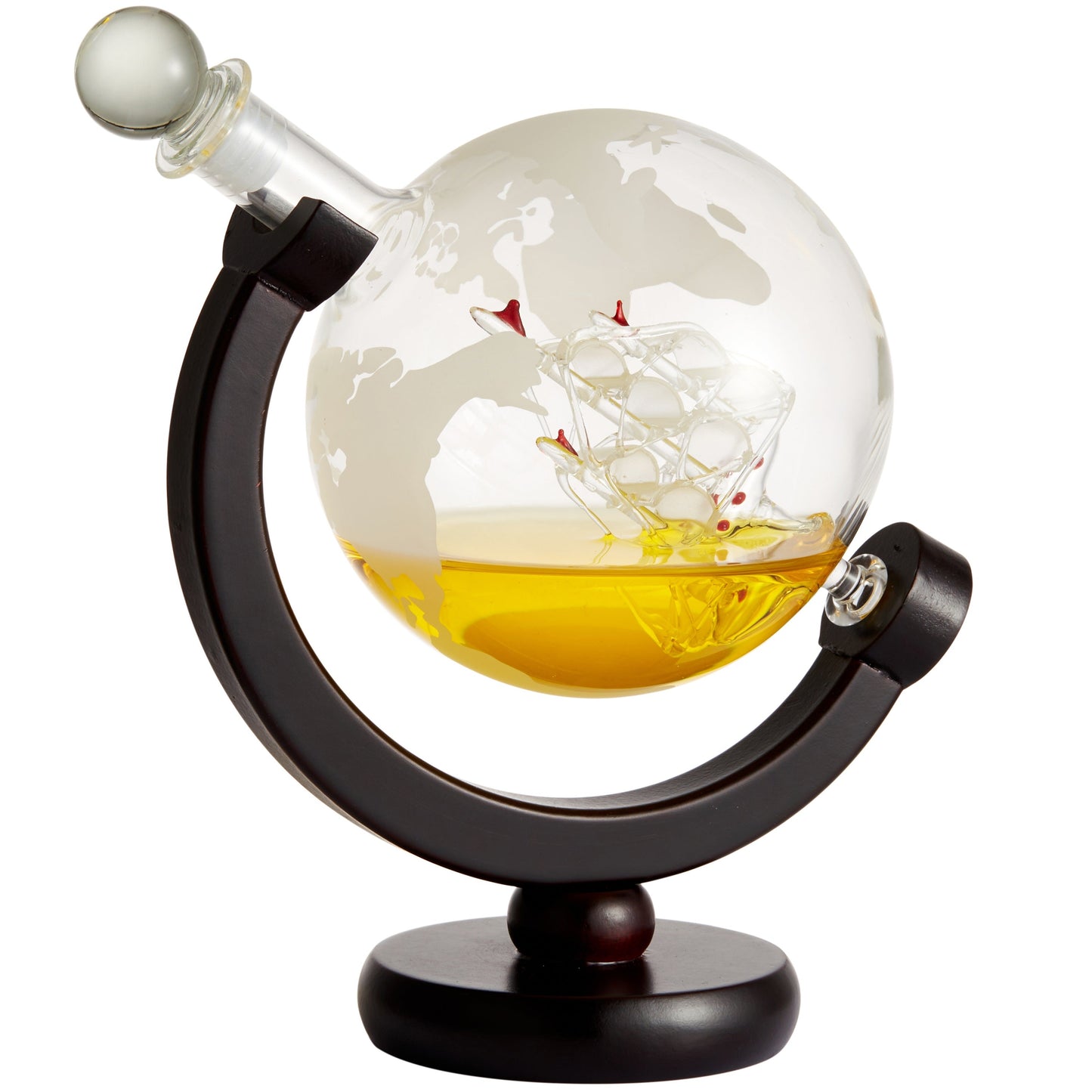 Berkware Elegant Globe  Whiskey Decanter - Handblown & Exquisite