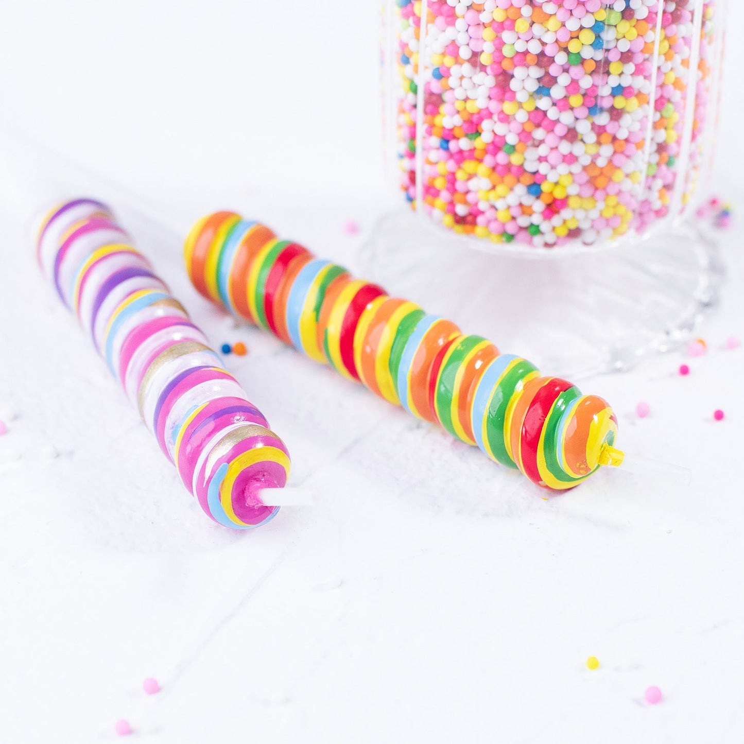 Colorful Lollipop Candy Cake Topper Candle