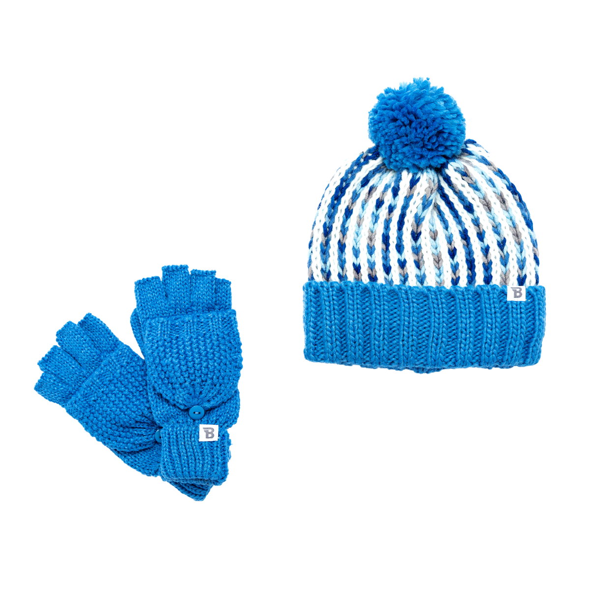 Blue Single Pom Pom Beanie