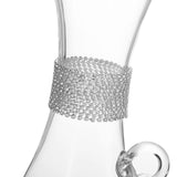 Berkware Elegant Wine Decanter - Glass Pitcher and Carafe with Dazzling Rhinestone Design (Silver tone)