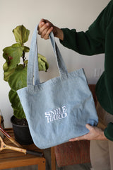 SMILE HARD DENIM TOTE