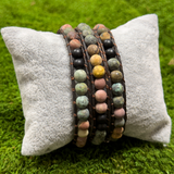 Matte African Turquoise + Picasso Jasper Bracelet