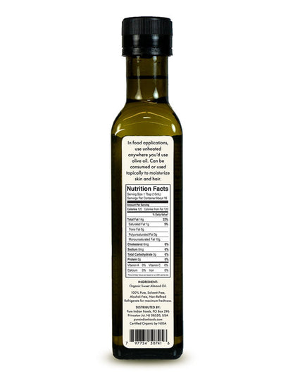 Almond Oil, Cold Pressed, Virgin & Certified Organic - 250 mL