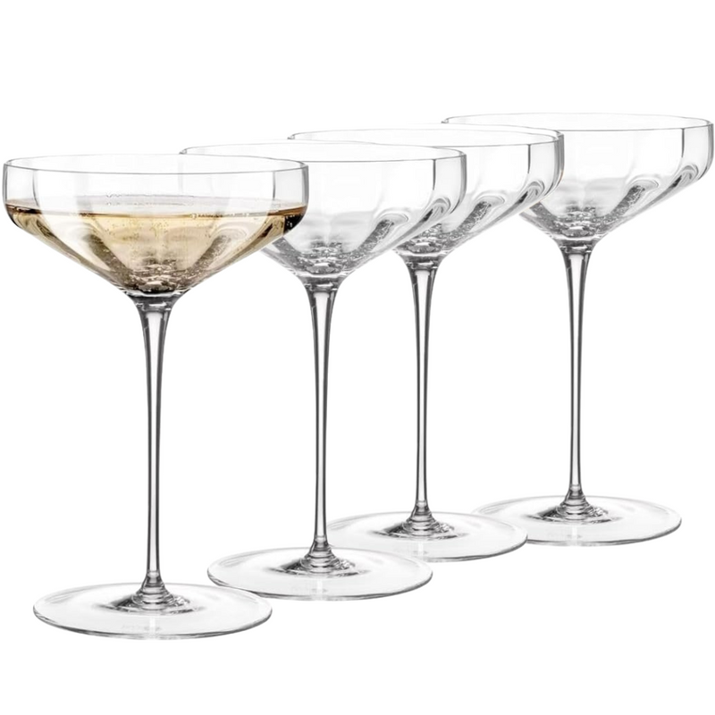Opulent Angled Coupe Cocktail Glasses, Set of 4