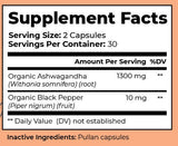 Premium Ashwagandha with Black Pepper by Vita Organics