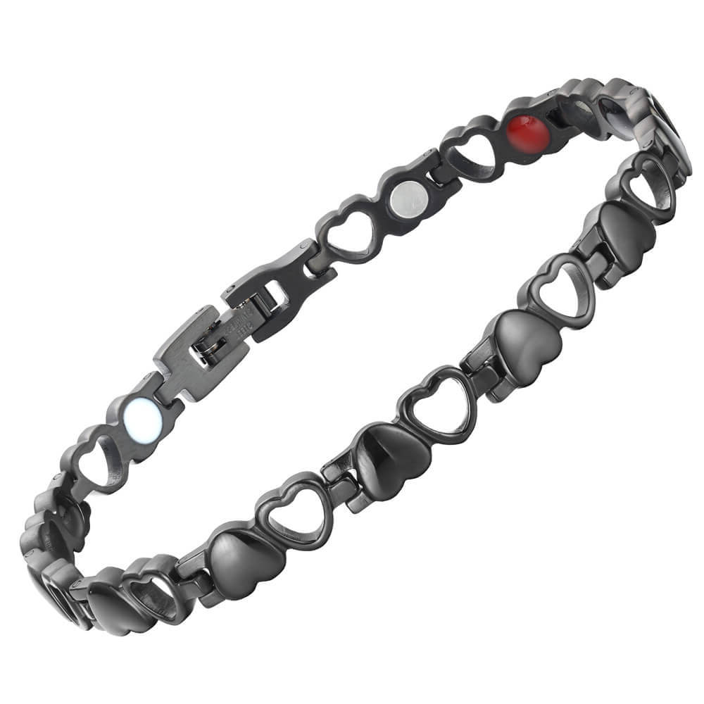 Stainless Steel Energy Bracelet 4-in-1. 9 Colors available. Model B041-Hearts