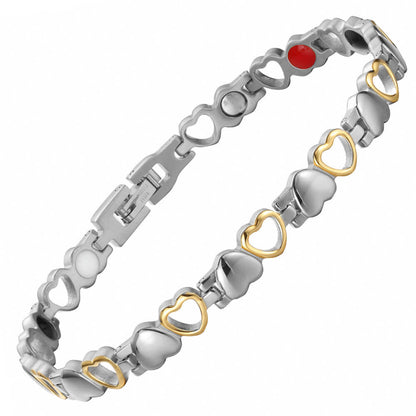 Stainless Steel Energy Bracelet 4-in-1. 9 Colors available. Model B041-Hearts