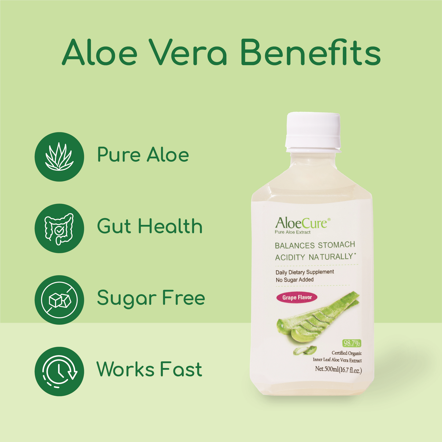 Pure Aloe Vera Juice Grape Flavor