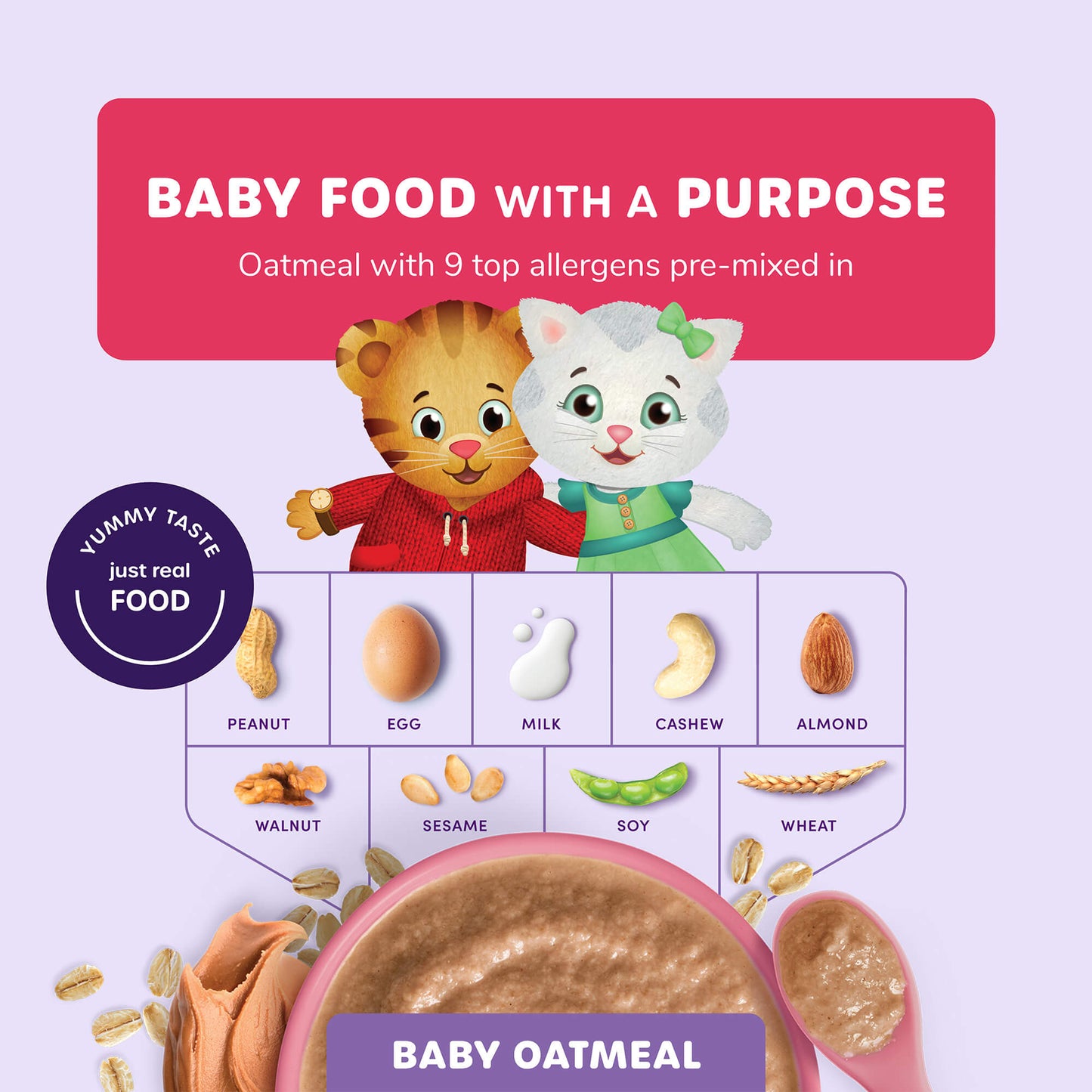 Organic Baby Oatmeal - Daniel Tiger Peanut Butter Strawberry