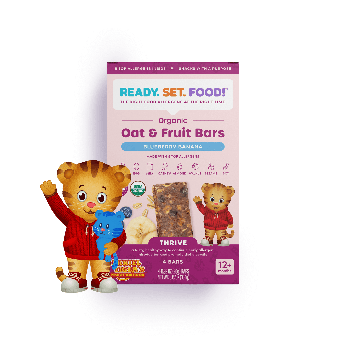 Organic Oat & Fruit Bars - Daniel Tiger Blueberry Banana