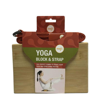 Bamboo Yoga Block & Strap Combo by Jupiter Gear