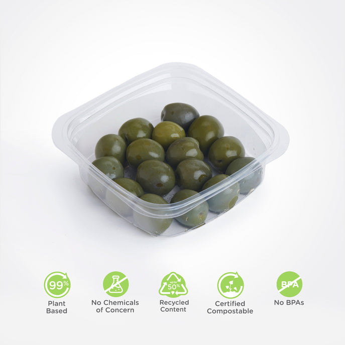 8 oz. Deli Container, Crystal Clear, PLA, 675/Case