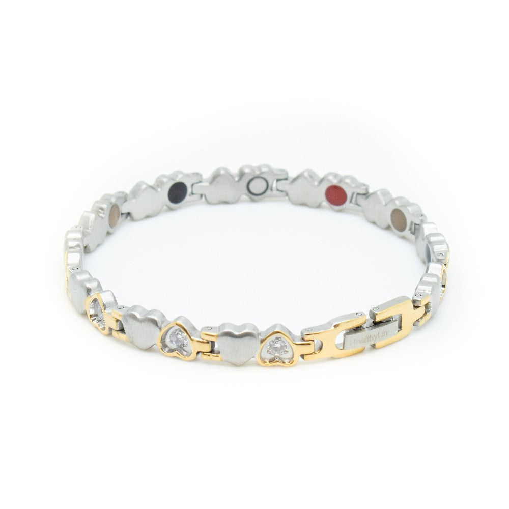 Stainless Steel Energy Bracelet 4-in-1. 9 Colors available. Model B041-Hearts