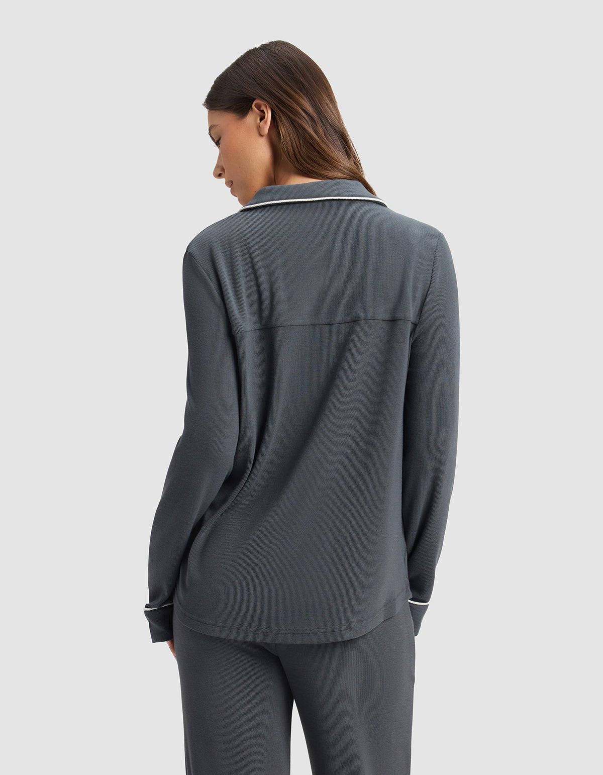 Women's Bamboo Rib-Knit Classic Long Sleeve Pajama Set