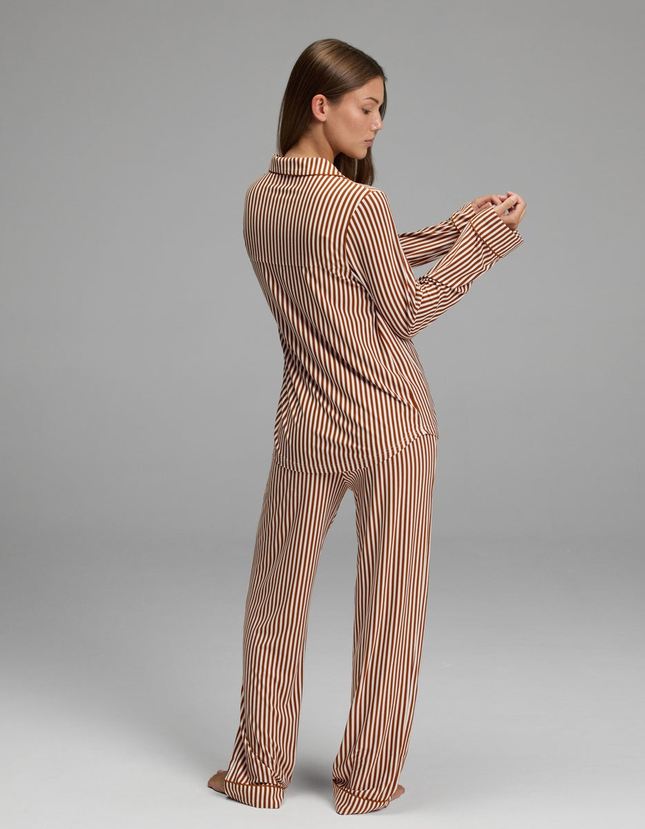 Women's Bamboo Stretch-Knit Long Sleeve Pajama Set