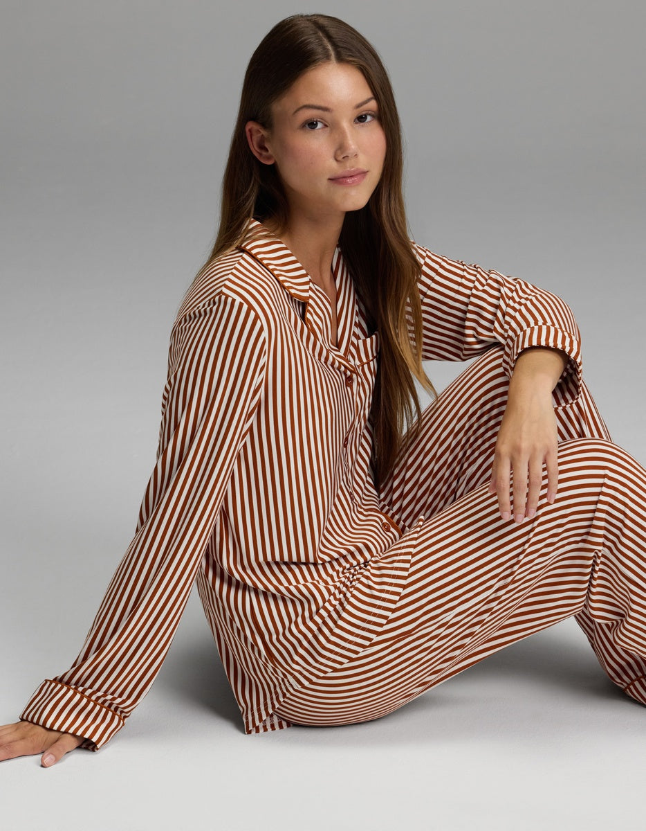Women's Bamboo Stretch-Knit Long Sleeve Pajama Set