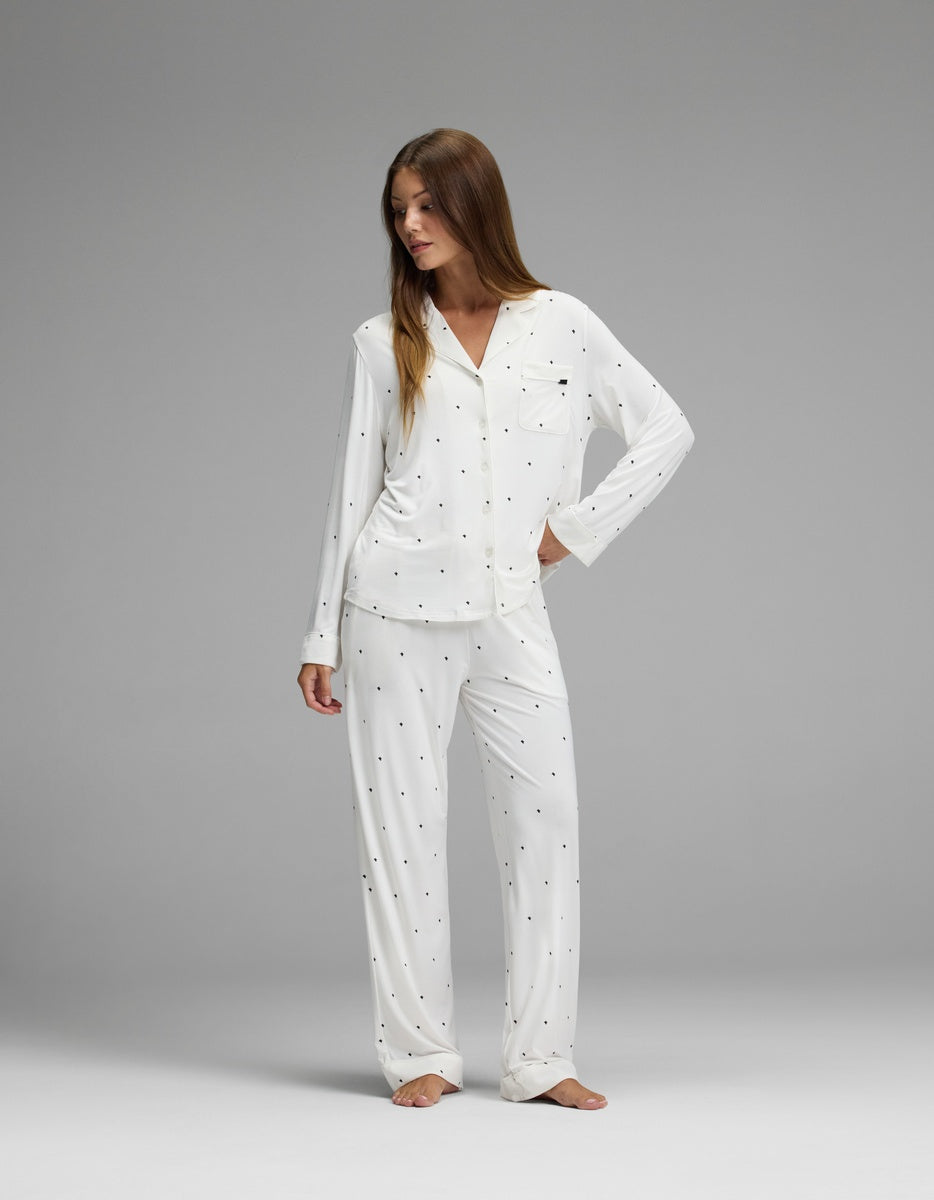 Women's Bamboo Stretch-Knit Long Sleeve Pajama Set