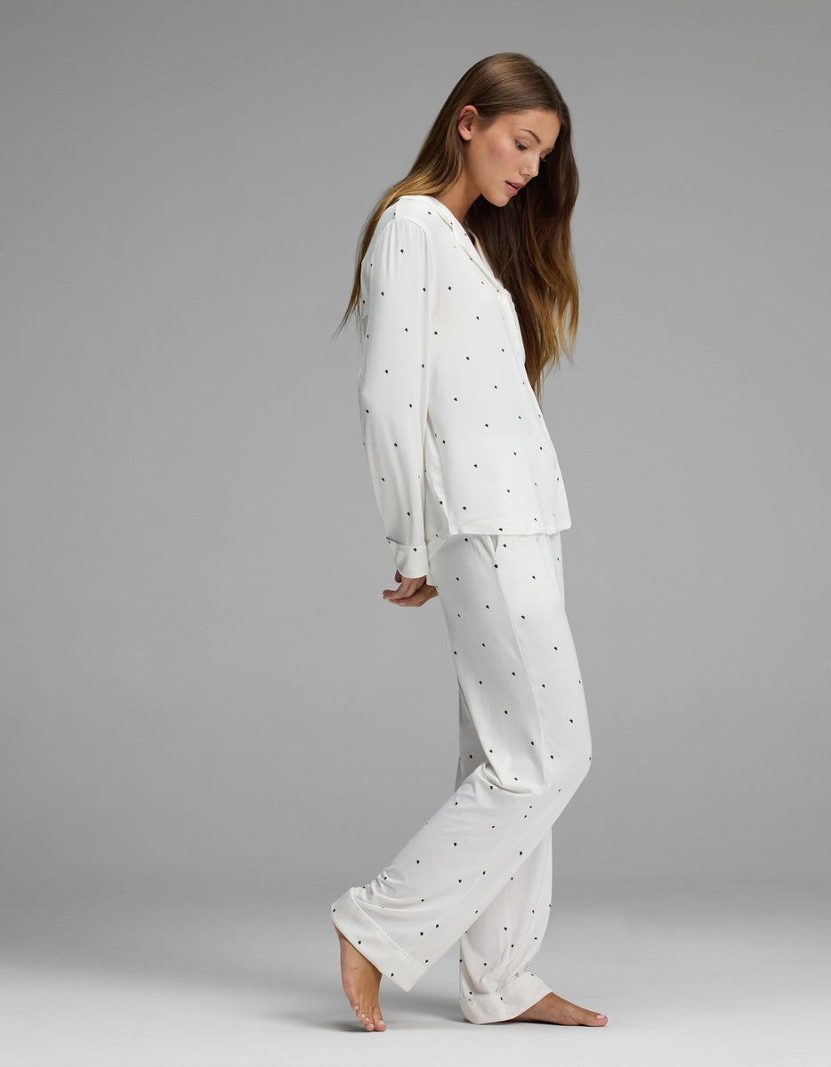 Women's Bamboo Stretch-Knit Long Sleeve Pajama Set