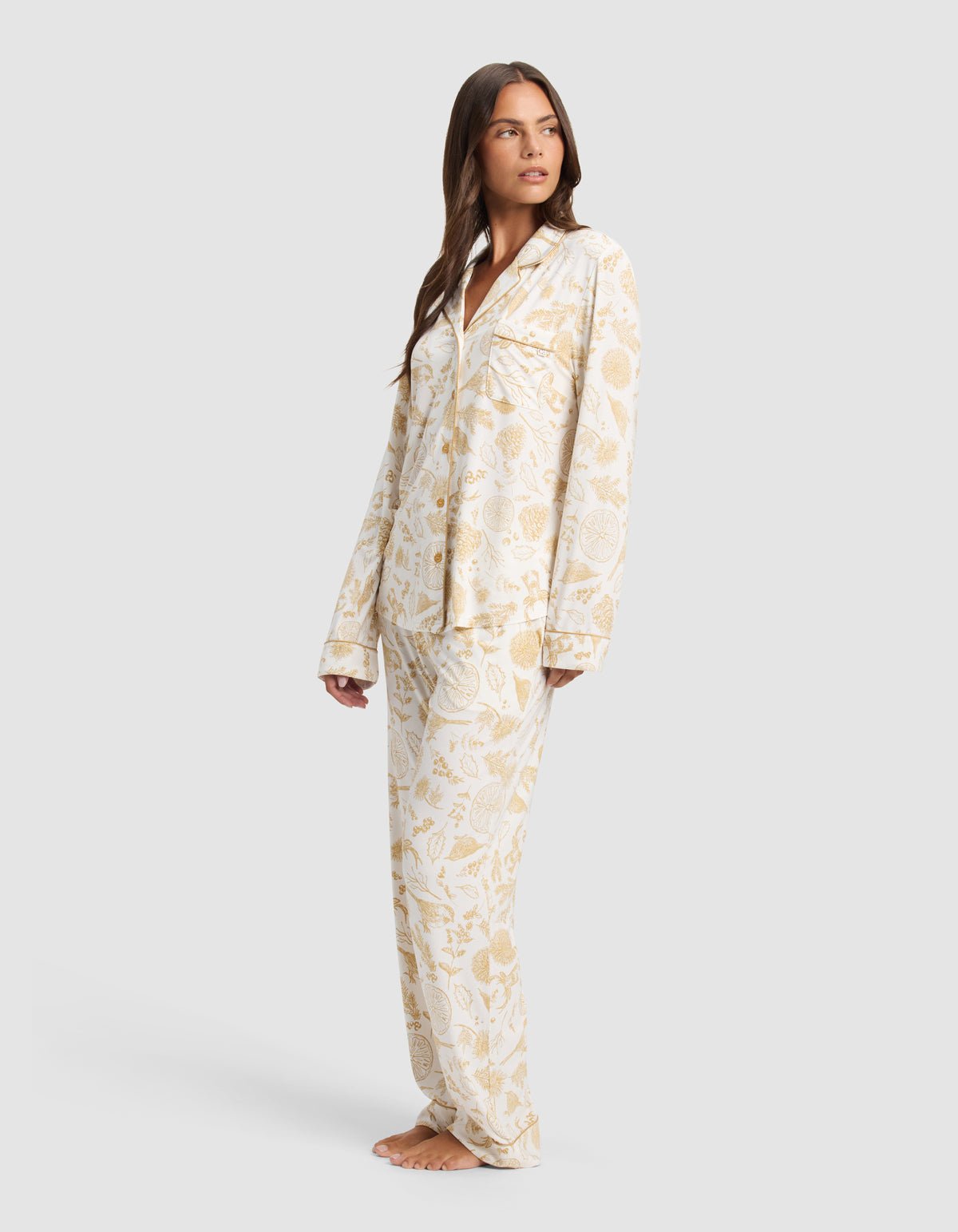 Women's Bamboo Stretch-Knit Long Sleeve Pajama Set