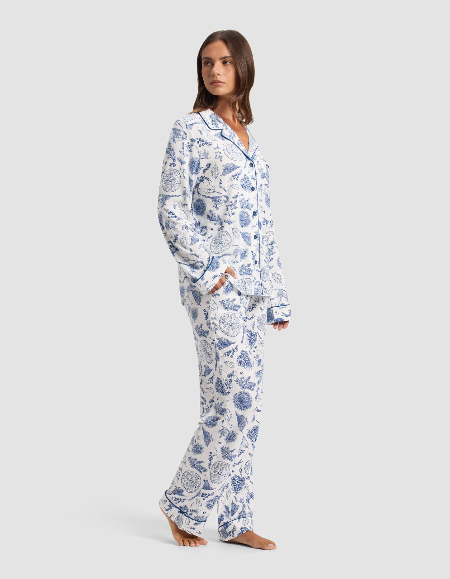 Women's Bamboo Stretch-Knit Long Sleeve Pajama Set