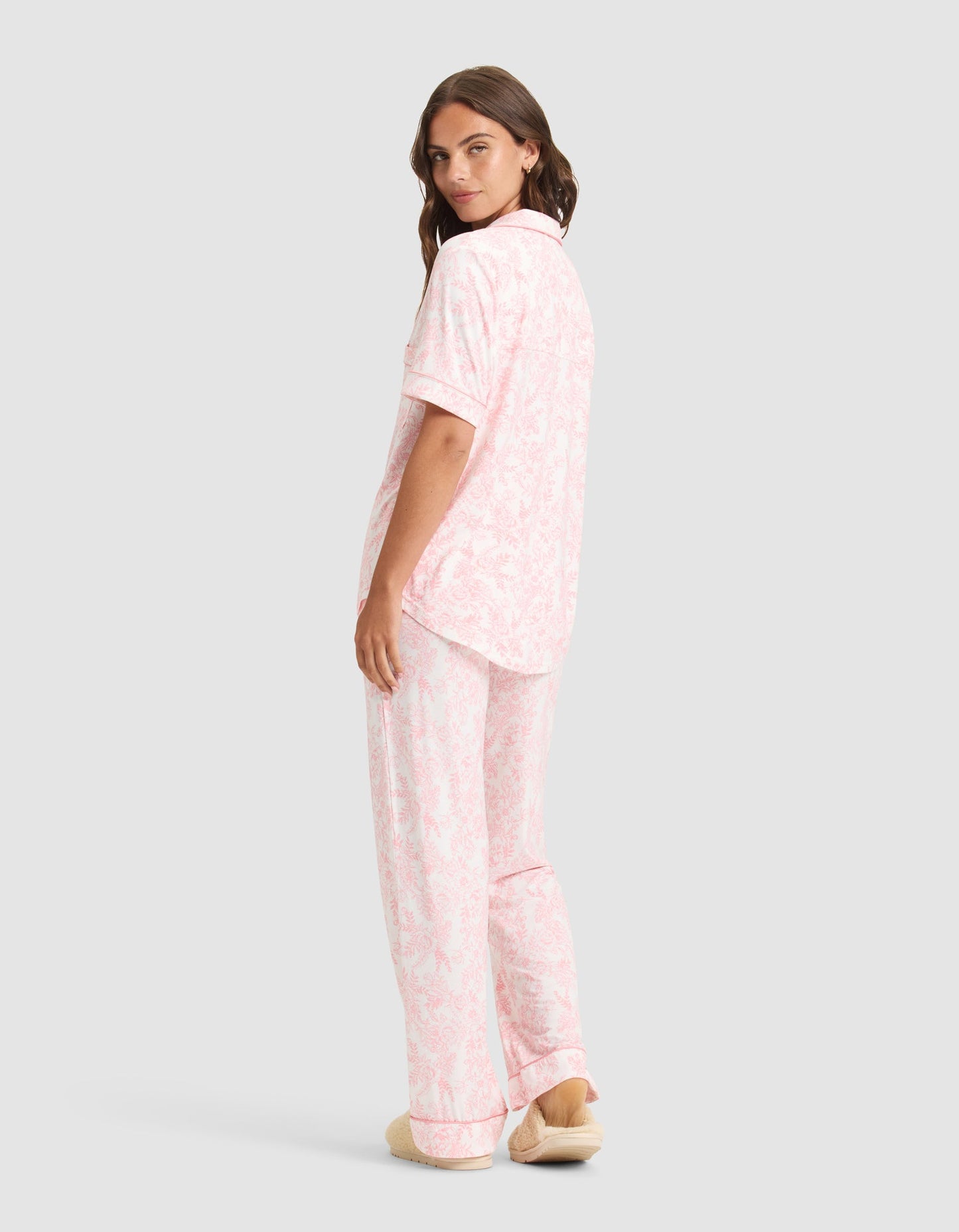 Women's Bamboo Stretch-Knit Short Sleeve & Pant Pajama Set