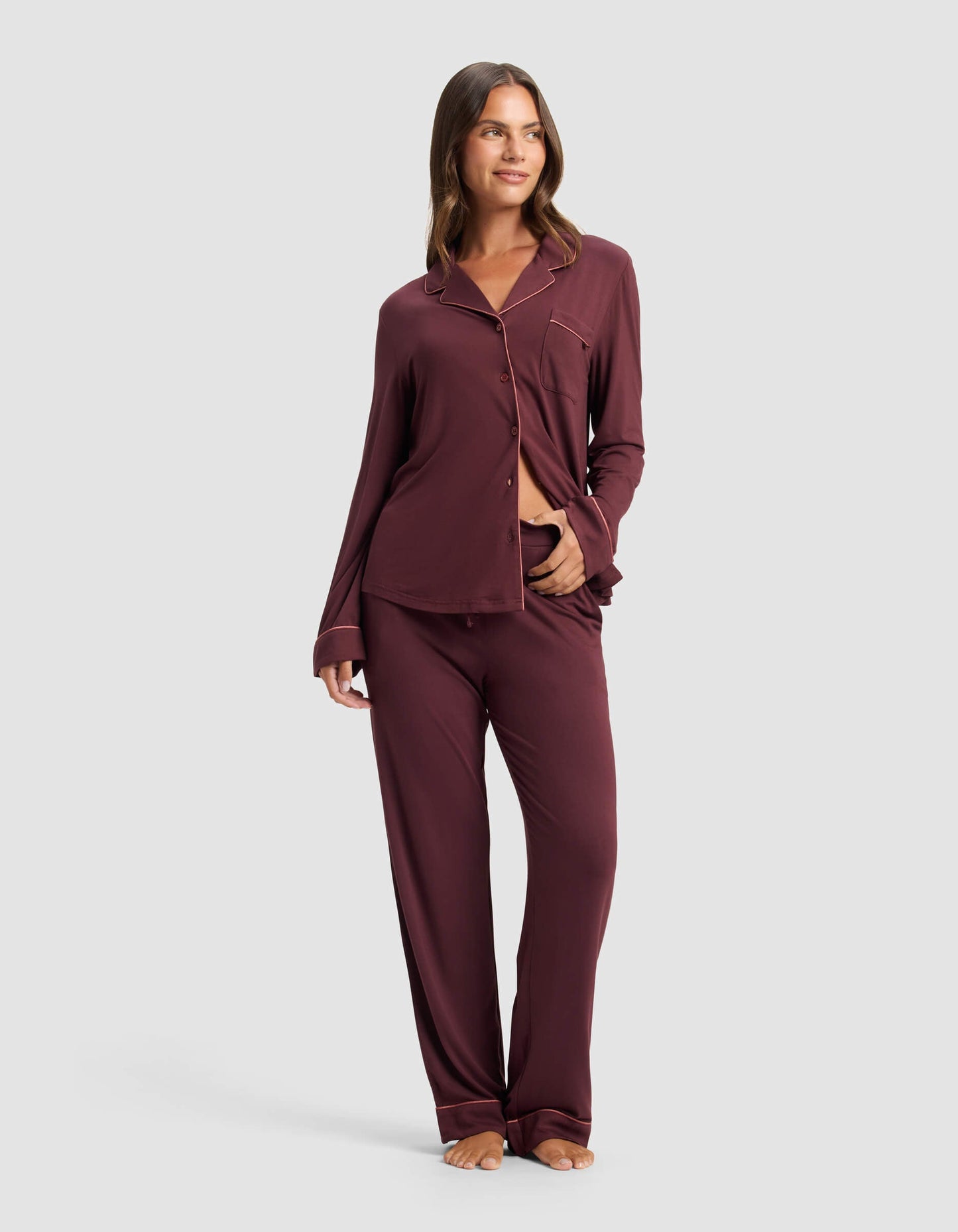 Women's Bamboo Stretch-Knit Long Sleeve Pajama Set