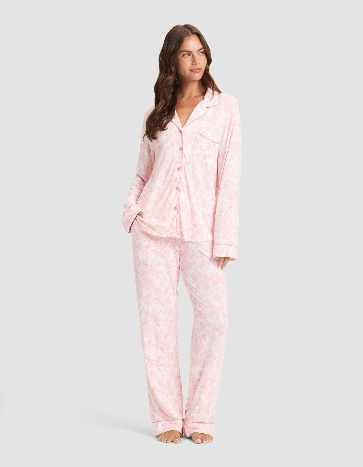Women's Bamboo Stretch-Knit Long Sleeve Pajama Set